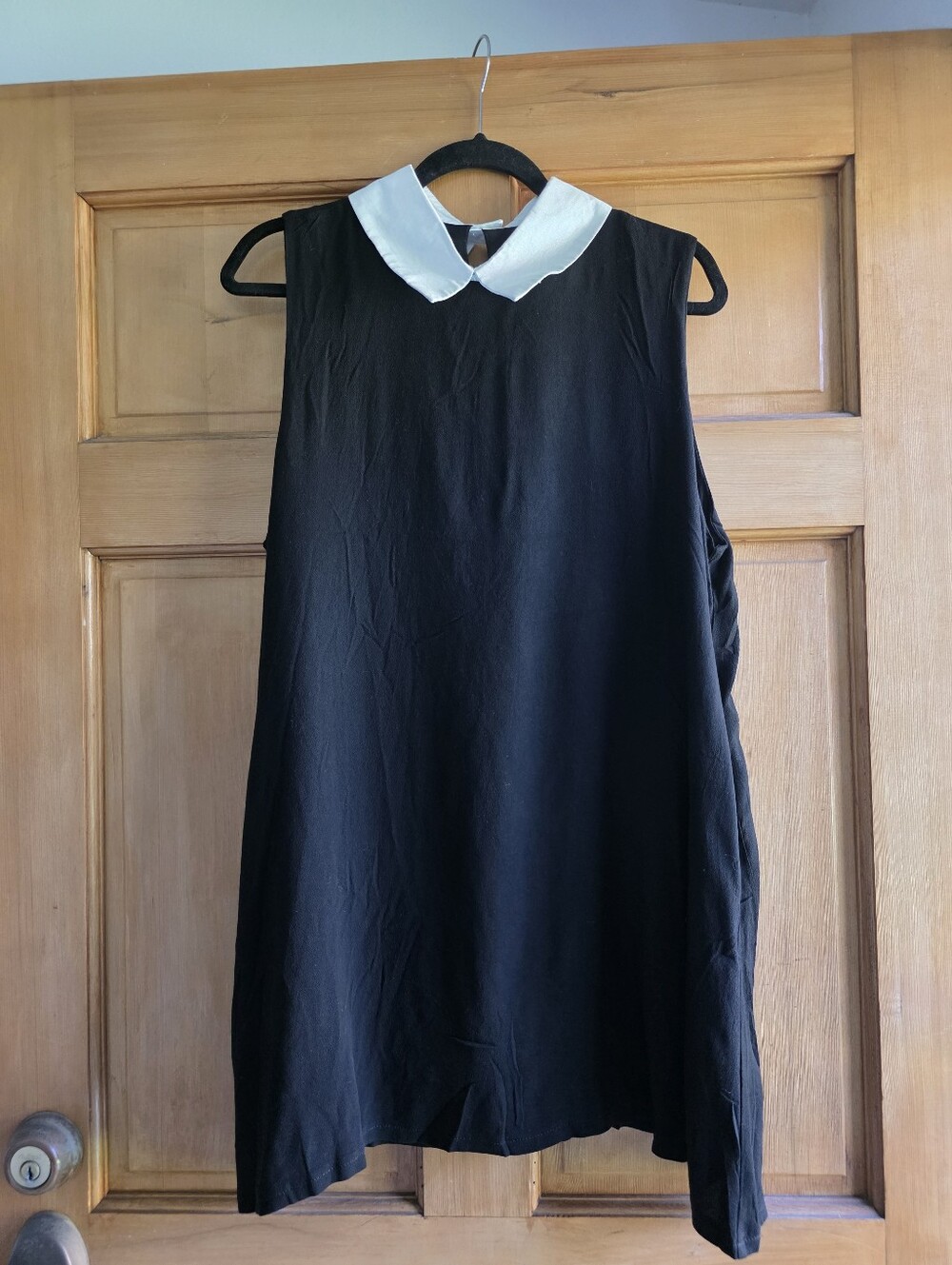Tulip B Black Sleeveless Dress with White Peter Pan Collar XL